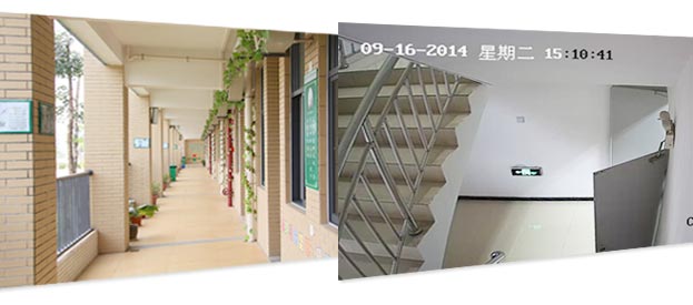 學生宿舍樓層通道、安全樓梯口高清監控